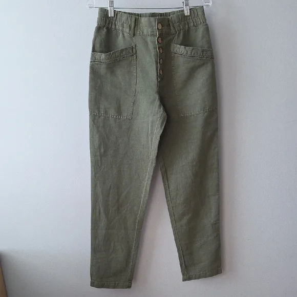 NWT Sundance Olive Green Women's Cropped Pants Sz 4 - Picture 1 of 5